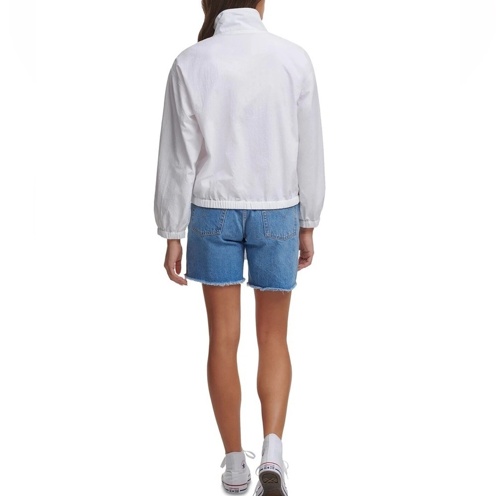 Levis Womens White Quarter Zip Anorak Windbreaker Jacket Pullover Size Medium - Picture 4 of 7